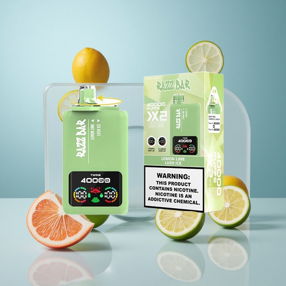 Razz Bar 40000 Puffs Jednokratna Vape Limeta Lada Led Ekran Snage