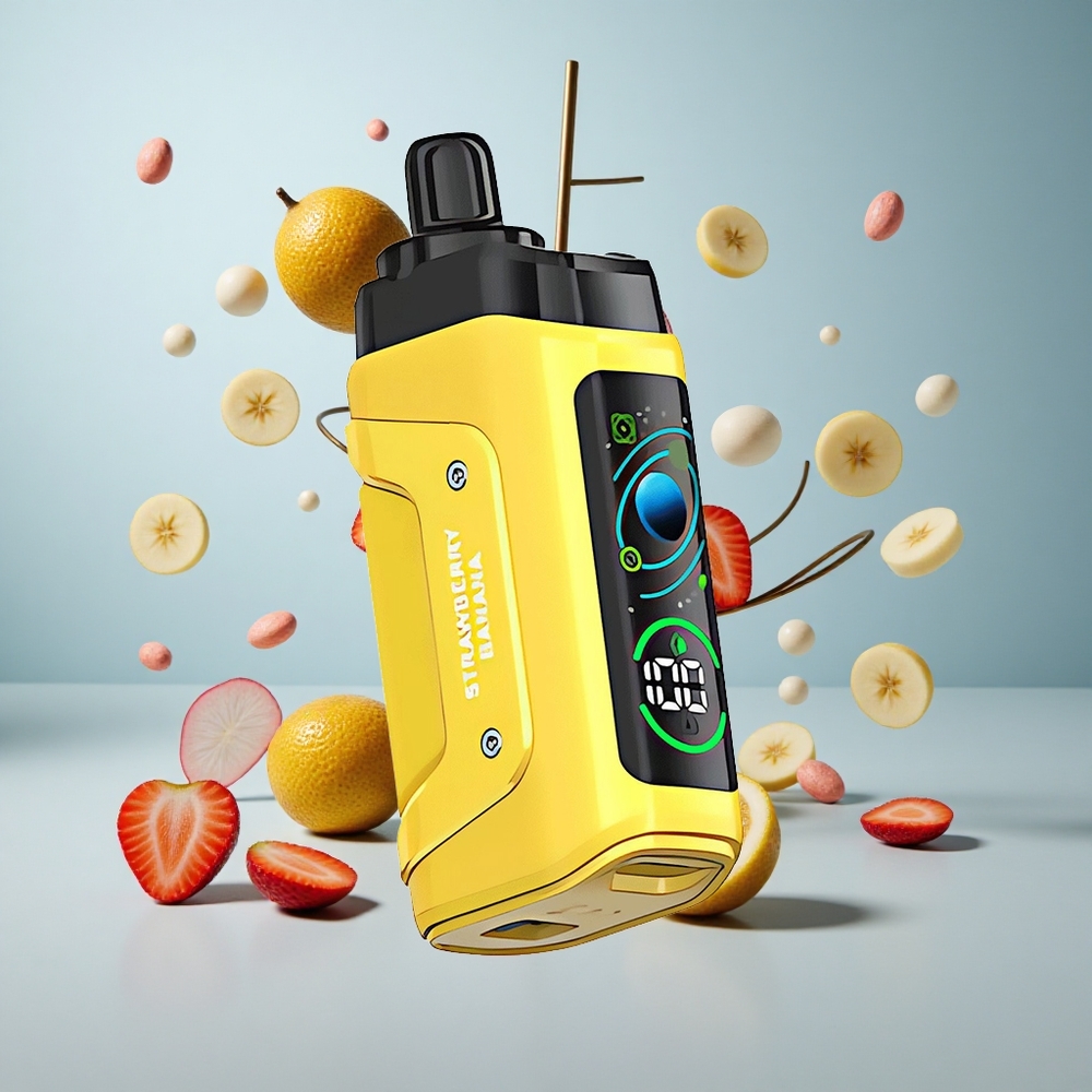 Razz Bar 45000 Puffs Jednokratna Vape Jagoda Banana s 20 mg/ml Nikotina i Podesivim Protokom Zraka