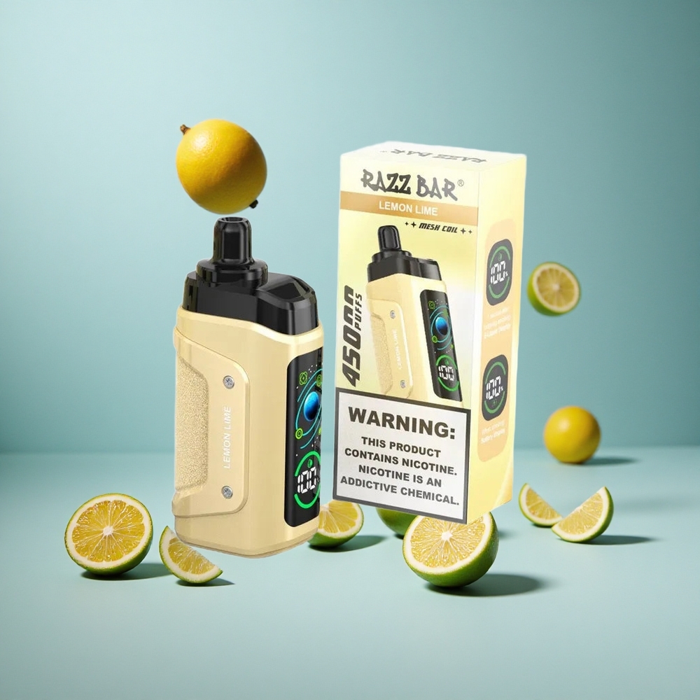 Razz Bar 45000 Puffs Jednokratna Vape Limeta Lima s Podesivim Protokom Zraka i 20 mg/ml Jačine Nikotina