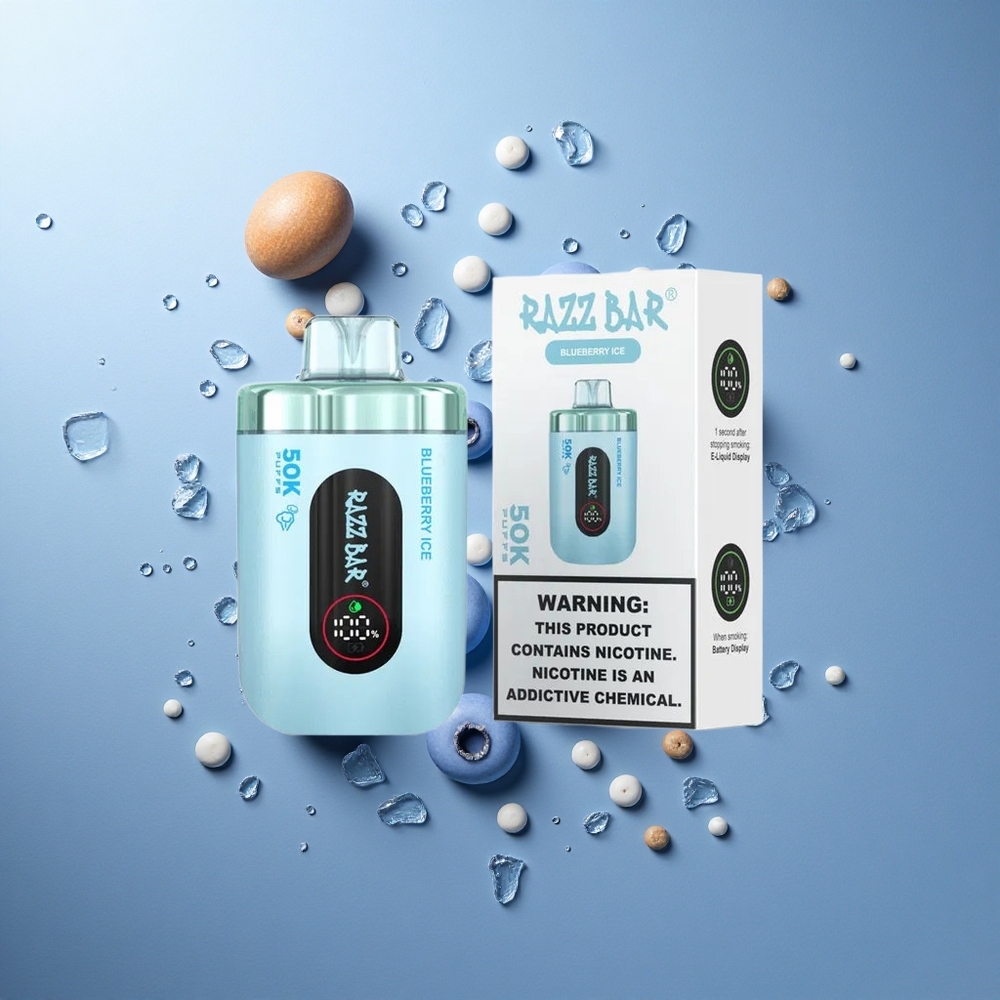 Razz Bar 50K Puffs Jednokratna Vape Borovnica Led s 50000 Puffs i 2% Nikotina