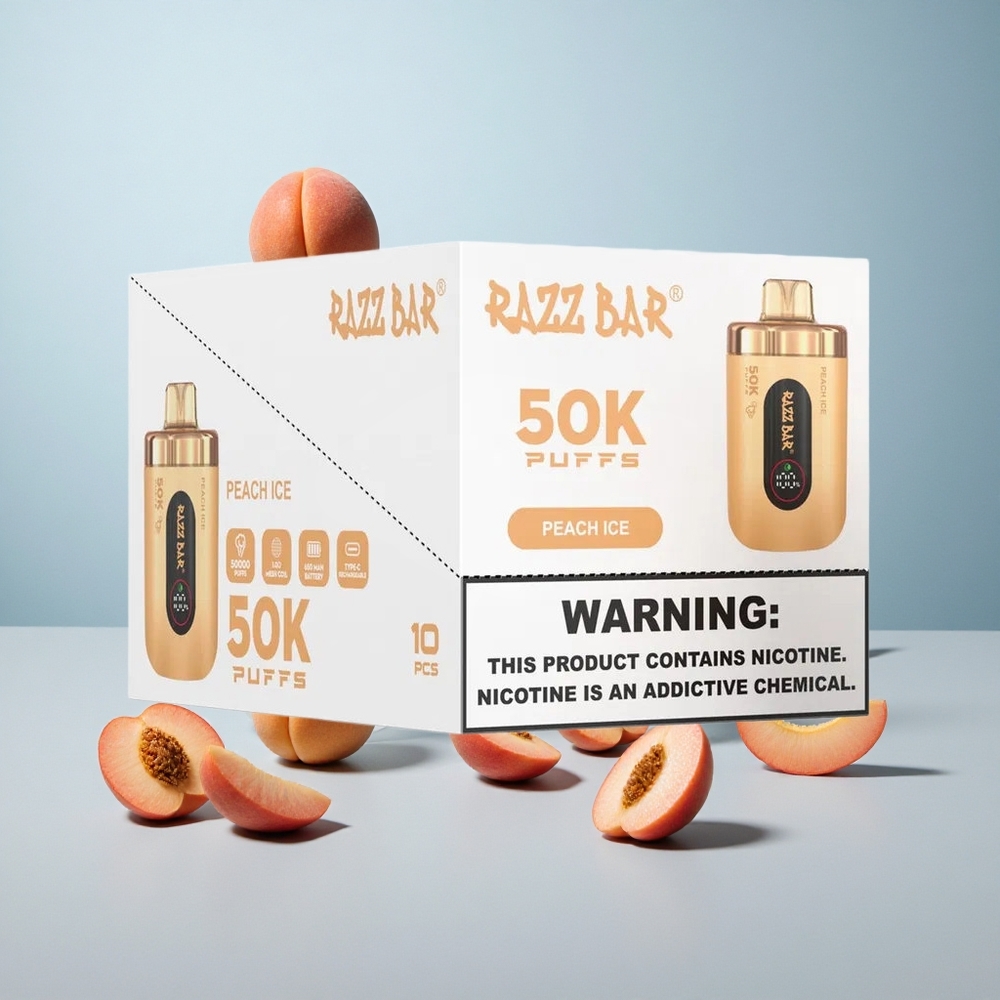 Razz Bar 50K Puffs Jednokratna Vape Breskva Led s 50000 Puffs i 2% Nikotina