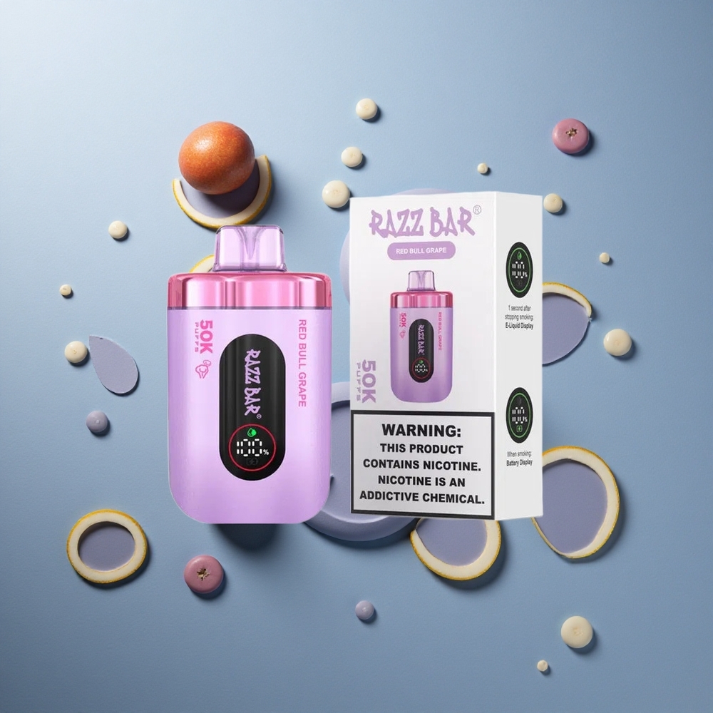 Razz Bar 50K Puffs Jednokratna Vape Crveni Bik Grožđe s 50000 Dimljenja i 2% Nikotina