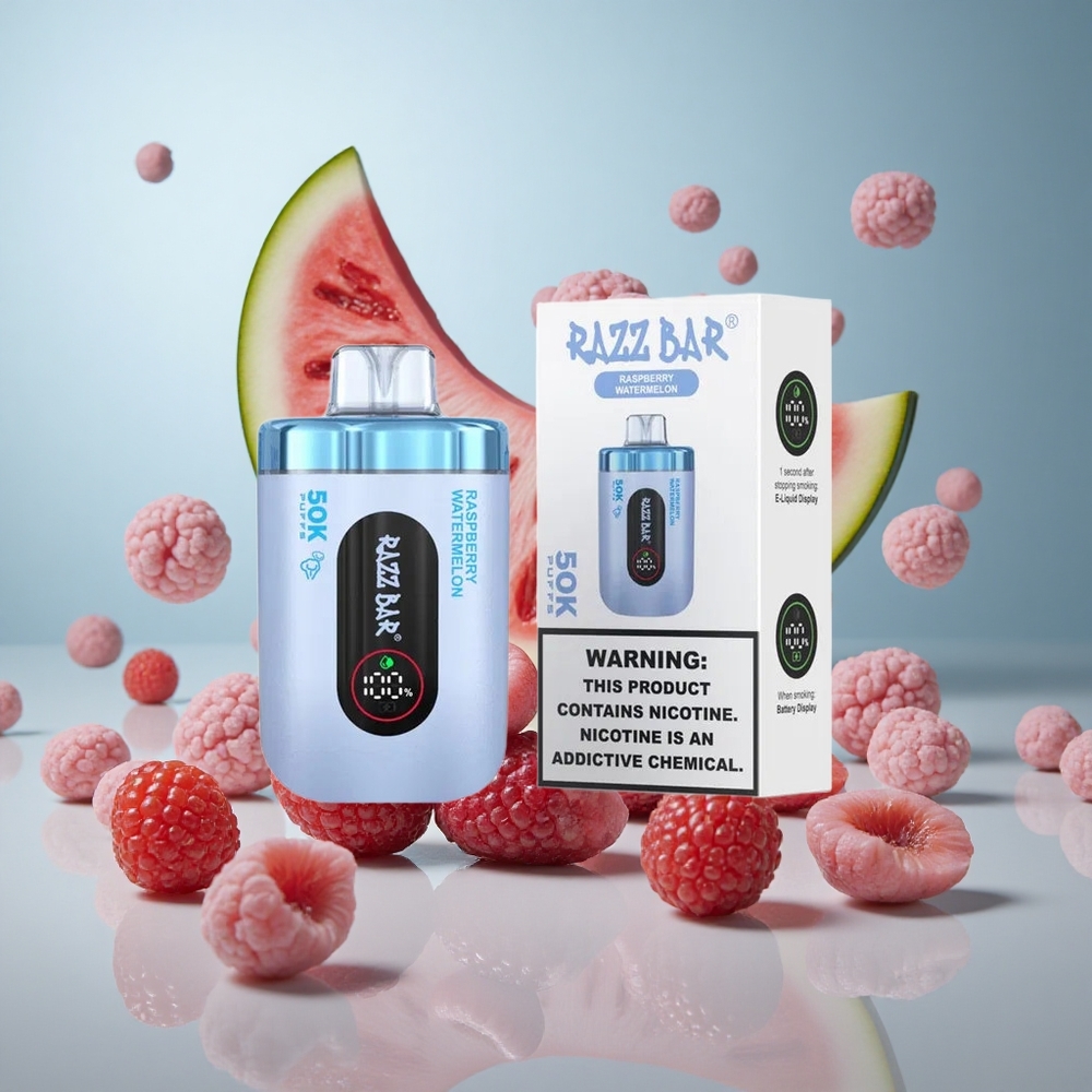 Razz Bar 50K Puffs Jednokratna Vape Malina Lubenica s 2% Nikotina i 650 Mah Baterijom