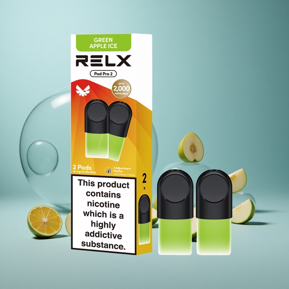 RELX Pod Pro 2 Zeleno Jabuka Led 1,9ml 600 puševa