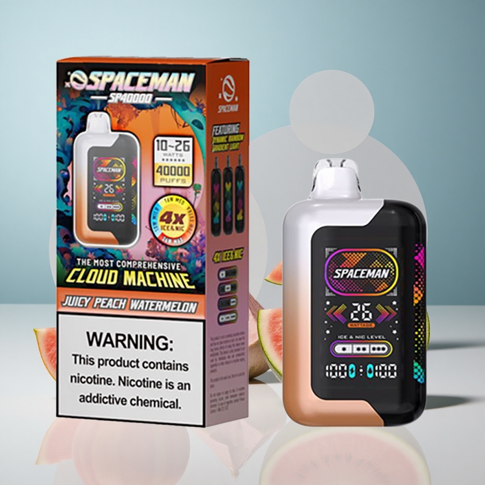 SMOK SPACEMAN SP40000 Jednokratna Vape Sočna Breskva Lubenica s 20ml Tekućine i 40000 Pufova